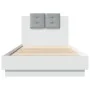 Bed frame with headboard and white LED lights 100x200 cm by vidaXL, Beds and slatted bases - Ref: Foro24-3210024, Price: 175,...