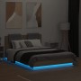 Bed frame with headboard and LED lights Sonoma oak 135x190 cm by vidaXL, Beds and slatted bases - Ref: Foro24-3210047, Price:...