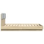 Bed frame with headboard and LED lights Sonoma oak 135x190 cm by vidaXL, Beds and slatted bases - Ref: Foro24-3210047, Price:...