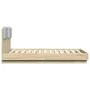 Estructura de cama cabecero y luces LED roble Sonoma 135x190 cm de vidaXL, Camas y somieres - Ref: Foro24-3210047, Precio: 18...