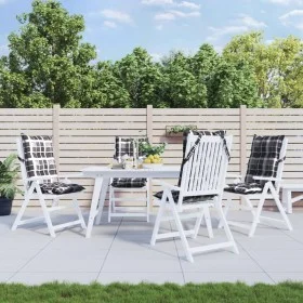 Kissen für Hochlehner-Stühle, 4 Stück, Oxford-Stoff, grau kariert. von vidaXL, Kissen für Stühle und Sofas - Ref: Foro24-3776...
