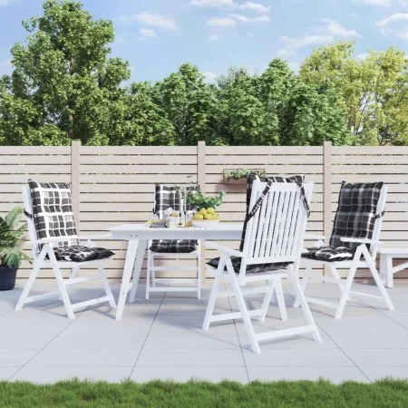 Kissen für Hochlehner-Stühle, 4 Stück, Oxford-Stoff, grau kariert. von vidaXL, Kissen für Stühle und Sofas - Ref: Foro24-3776...
