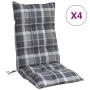 Cojines para silla respaldo alto 4 uds tela Oxford cuadros gris de vidaXL, Cojines para sillas y sofás - Ref: Foro24-377645, ...