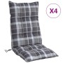 Kissen für Hochlehner-Stühle, 4 Stück, Oxford-Stoff, grau kariert. von vidaXL, Kissen für Stühle und Sofas - Ref: Foro24-3776...