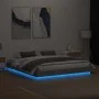 Bed frame with LED lights concrete gray 180x200 cm by vidaXL, Beds and slatted bases - Ref: Foro24-3209775, Price: 185,83 €, ...