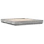 Estructura de cama con luces LED gris hormigón 180x200 cm de vidaXL, Camas y somieres - Ref: Foro24-3209775, Precio: 193,71 €...
