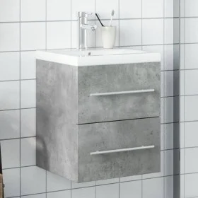 Badezimmermöbel mit integriertem Waschbecken in Betongrau. von vidaXL, Badezimmerwaschtische - Ref: Foro24-3278759, Preis: 15...