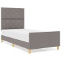 Estructura de cama con cabecera Taupé 100 x 200 cm tela