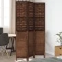 Biombo separador de 3 paneles madera paulownia marrón oscuro de vidaXL, Divisores de ambientes - Ref: Foro24-358703, Precio: ...