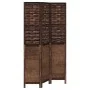 Biombo separador de 3 paneles madera paulownia marrón oscuro de vidaXL, Divisores de ambientes - Ref: Foro24-358703, Precio: ...