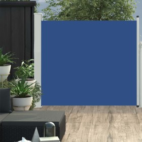 Toldo lateral retráctil de jardín azul 100x300 cm