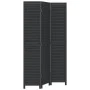 Biombo separador de 3 paneles madera maciza Paulownia negro by vidaXL, Room dividers - Ref: Foro24-358847, Price: 107,42 €, D...