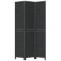 Biombo separador de 3 paneles madera maciza Paulownia negro by vidaXL, Room dividers - Ref: Foro24-358847, Price: 107,42 €, D...