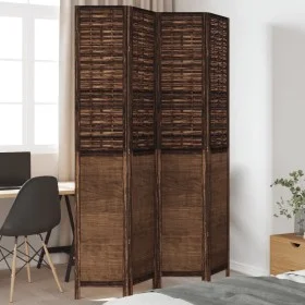 Biombo separador de 4 paneles madera paulownia marrón oscuro by vidaXL, Room dividers - Ref: Foro24-358708, Price: 128,84 €, ...