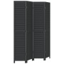 Biombo separador de 4 paneles madera maciza Paulownia negro by vidaXL, Room dividers - Ref: Foro24-358851, Price: 140,95 €, D...