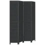 Biombo separador de 4 paneles madera maciza Paulownia negro by vidaXL, Room dividers - Ref: Foro24-358851, Price: 128,97 €, D...