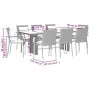 Garten-Essgruppe, 9-teilig, mit grauen Polstern aus synthetischem Rattan. von vidaXL, Gartensets - Ref: Foro24-3213501, Preis...