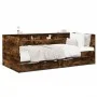 Sunbed with smoked oak engineered wood drawers 100x200 cm by vidaXL, Beds and slatted bases - Ref: Foro24-3280843, Price: 187...