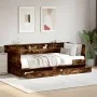 Sunbed with smoked oak engineered wood drawers 100x200 cm by vidaXL, Beds and slatted bases - Ref: Foro24-3280843, Price: 187...