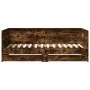 Sunbed with smoked oak engineered wood drawers 100x200 cm by vidaXL, Beds and slatted bases - Ref: Foro24-3280843, Price: 187...