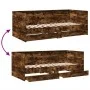 Sunbed with smoked oak engineered wood drawers 100x200 cm by vidaXL, Beds and slatted bases - Ref: Foro24-3280843, Price: 187...