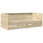 Sunbed with drawers in Sonoma oak engineered wood 100x200 cm by vidaXL, Beds and slatted bases - Ref: Foro24-3280841, Price: ...
