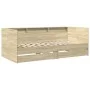 Sunbed with drawers in Sonoma oak engineered wood 100x200 cm by vidaXL, Beds and slatted bases - Ref: Foro24-3280841, Price: ...