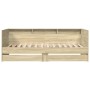 Sunbed with drawers in Sonoma oak engineered wood 100x200 cm by vidaXL, Beds and slatted bases - Ref: Foro24-3280841, Price: ...