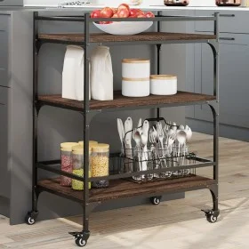 Carrito de cocina madera ingeniería marrón roble 65x40x86,5 cm by vidaXL, Kitchen and dining carts - Ref: Foro24-842400, Pric...