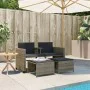 Sofá de jardín 2 plazas con mesa y taburetes ratán PE gris by vidaXL, Garden sets - Ref: Foro24-368418, Price: 234,95 €, Disc...