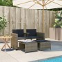 Zweier-Gartensofa mit Tisch und Hockern aus grauem PE-Rattan von vidaXL, Gartensets - Ref: Foro24-368418, Preis: 239,88 €, Ra...