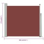 Toldo lateral retráctil de jardín marrón 170x300 cm