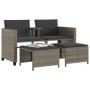 Zweier-Gartensofa mit Tisch und Hockern aus grauem PE-Rattan von vidaXL, Gartensets - Ref: Foro24-368418, Preis: 239,88 €, Ra...