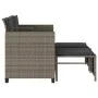 Sofá de jardín 2 plazas con mesa y taburetes ratán PE gris by vidaXL, Garden sets - Ref: Foro24-368418, Price: 234,95 €, Disc...
