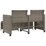 Sofá de jardín 2 plazas con mesa y taburetes ratán PE gris by vidaXL, Garden sets - Ref: Foro24-368418, Price: 234,95 €, Disc...