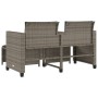 Zweier-Gartensofa mit Tisch und Hockern aus grauem PE-Rattan von vidaXL, Gartensets - Ref: Foro24-368418, Preis: 239,88 €, Ra...