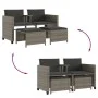 Sofá de jardín 2 plazas con mesa y taburetes ratán PE gris by vidaXL, Garden sets - Ref: Foro24-368418, Price: 234,95 €, Disc...