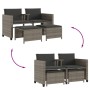 Zweier-Gartensofa mit Tisch und Hockern aus grauem PE-Rattan von vidaXL, Gartensets - Ref: Foro24-368418, Preis: 239,88 €, Ra...