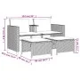 Sofá de jardín 2 plazas con mesa y taburetes ratán PE gris by vidaXL, Garden sets - Ref: Foro24-368418, Price: 234,95 €, Disc...