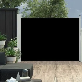 Black retractable garden side awning 100x500 cm by vidaXL, Umbrellas - Ref: Foro24-48382, Price: 76,05 €, Discount: %