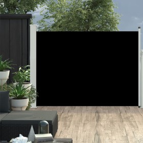Toldo lateral retráctil de jardín negro 100x500 cm