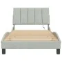 Bed frame with light gray velvet and LED lights 100x200 cm by vidaXL, Beds and slatted bases - Ref: Foro24-3213763, Price: 14...