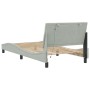 Bed frame with light gray velvet and LED lights 100x200 cm by vidaXL, Beds and slatted bases - Ref: Foro24-3213763, Price: 14...