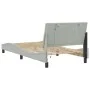 Bed frame with light gray velvet and LED lights 100x200 cm by vidaXL, Beds and slatted bases - Ref: Foro24-3213763, Price: 14...