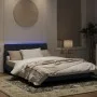 Bed frame with LED lights dark gray velvet 140x200 cm by vidaXL, Beds and slatted bases - Ref: Foro24-3213782, Price: 197,71 ...