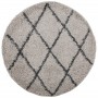 Alfombra de pelo largo moderna beige y antracita Ø 100 cm by vidaXL, Rugs - Ref: Foro24-375398, Price: 30,75 €, Discount: %