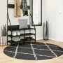 Modernder schwarzer und creme-farbener Teppich mit langem Flor, Ø 160 cm. von vidaXL, Teppiche - Ref: Foro24-375422, Preis: 4...