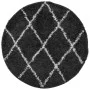 Modernder schwarzer und creme-farbener Teppich mit langem Flor, Ø 160 cm. von vidaXL, Teppiche - Ref: Foro24-375422, Preis: 4...