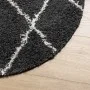 Modernder schwarzer und creme-farbener Teppich mit langem Flor, Ø 160 cm. von vidaXL, Teppiche - Ref: Foro24-375422, Preis: 4...
