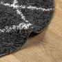 Modernder schwarzer und creme-farbener Teppich mit langem Flor, Ø 160 cm. von vidaXL, Teppiche - Ref: Foro24-375422, Preis: 4...